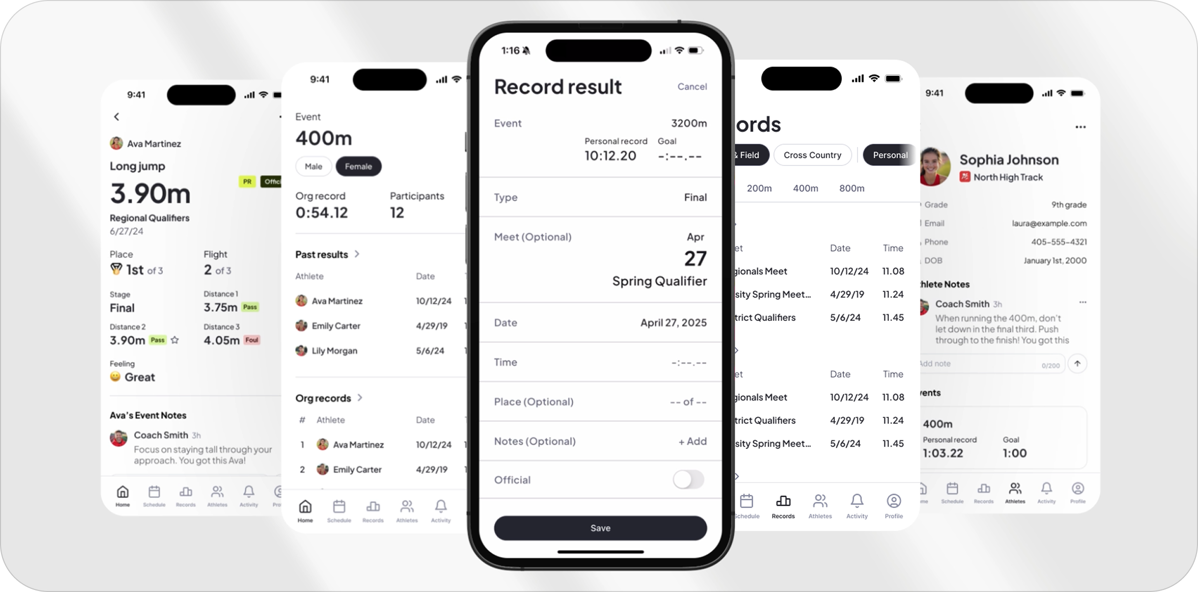 Mobile app screenshots
